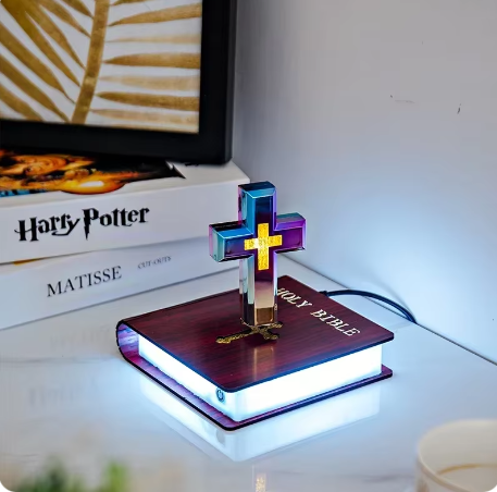 Blue and Gold Star-Shaped LED Ornament for Indoor Use