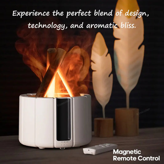 Simulated Flame Aroma Diffuser with LED Lighting