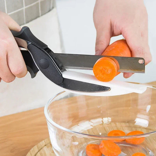 Slim Chopper Kitchen Scissors with Integrated Cutting Board