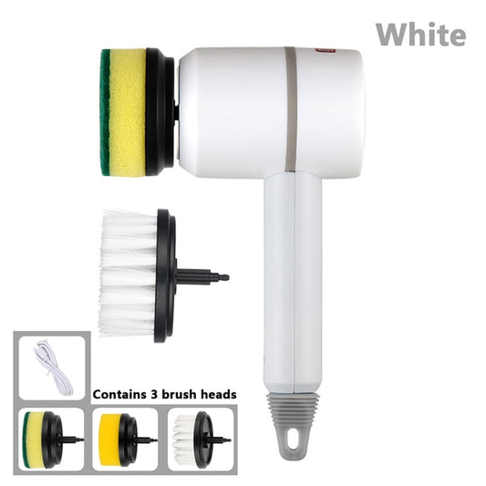 Cordless Electric Cleaning Brush with 3 Brush Heads